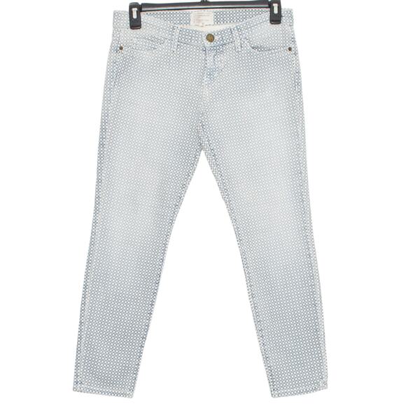 Current/Elliott Denim - Current/Elliott Womens Jeans The Stiletto Skinny Checkered Lake Blue White 29 FG